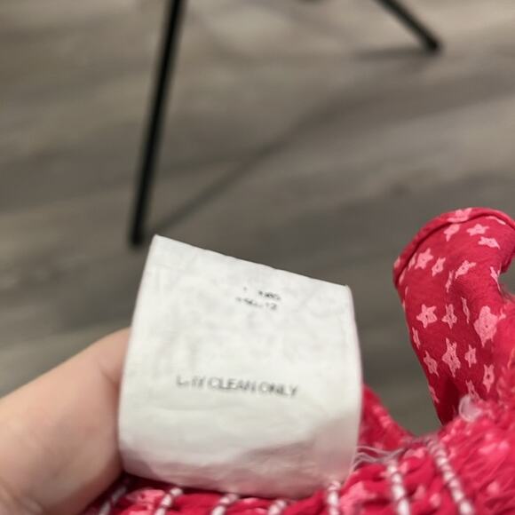 For Love & Lemons Dark Pink Star Print Crop Top Adjustable Strap Size Small - Picture 7 of 8